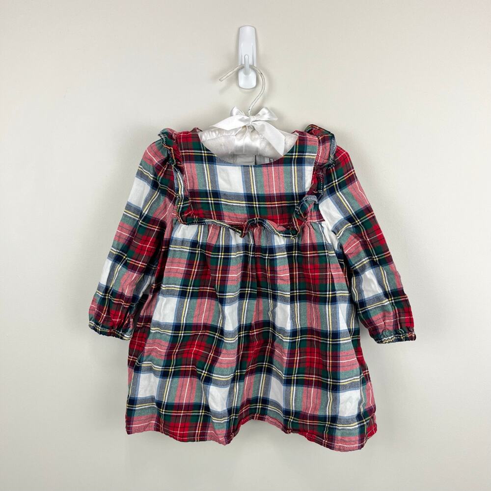 Baby Gap Tartan Plaid Ruffle Holiday Dress 12-18 Months